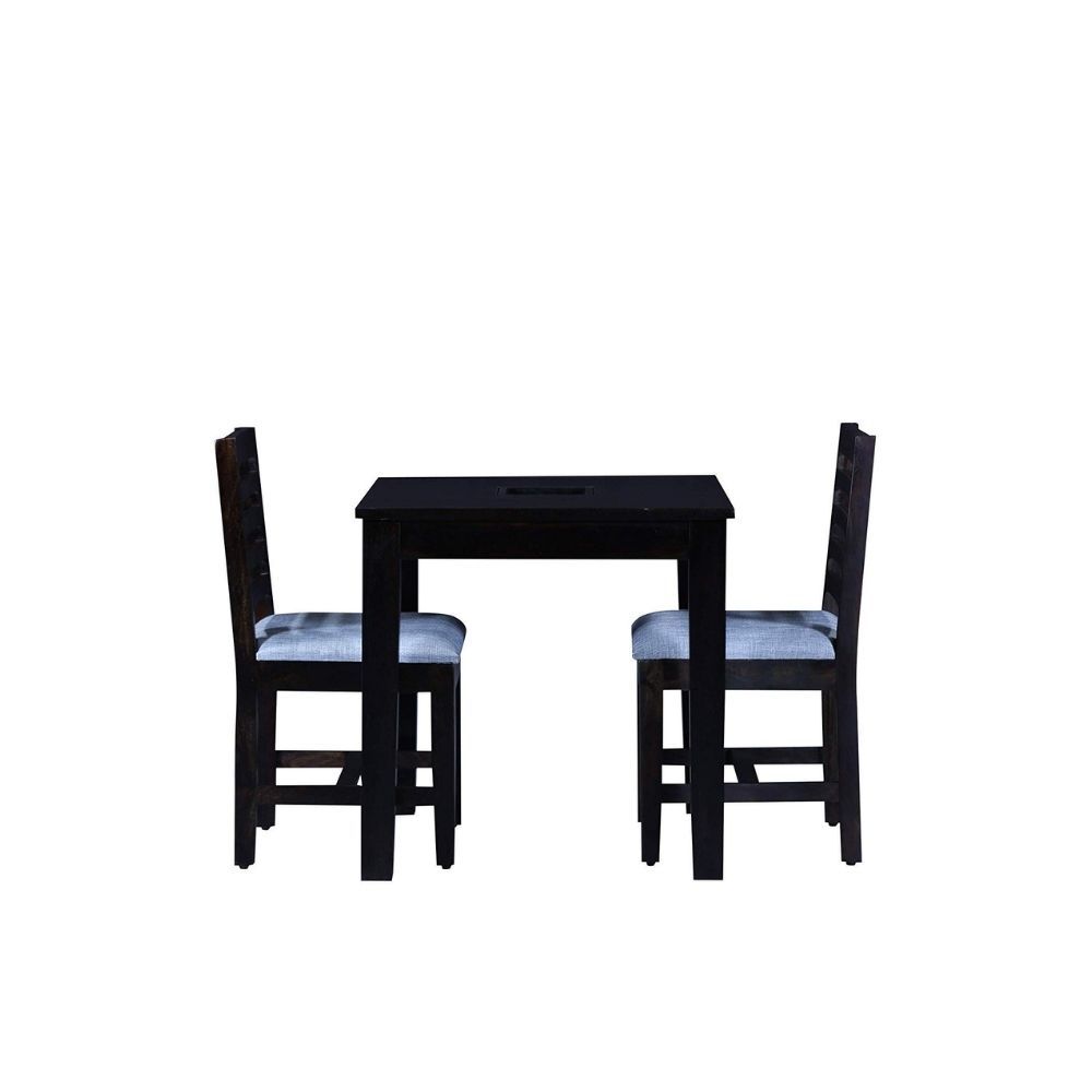 Aaram By Zebrs Modern Furniture Solid Sheesham Indian Rosewood 2 Seater Dining Table Set/wooden Dining Room Set Dining Table with 2 Cushion Chairs Furniture for Living Room Home Hall Hotel