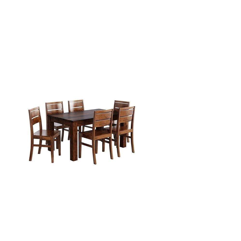 Aaram By Zebrs Modern Furniture Solid Sheesham Indian Rosewood 6 Seater Dining Table Set Dining Table with 6 Chairs for Dining Room Home, Hotel and Office (Natural Teak)