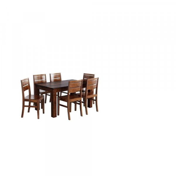 Aaram By Zebrs Modern Furniture Solid Sheesham Indian Rosewood 6 Seater Dining Table Set Dining Table  Dining Room Home, Hotel(Natural Teak)