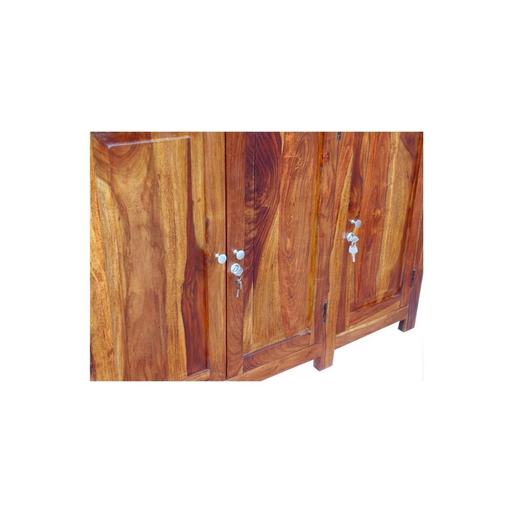 Aaram By Zebrs Modern Furniture Solid Sheesham Indian Rosewood Cabinet with 2 Cabinet Storage for Home & Hotel Living Room, (Natural Teak)