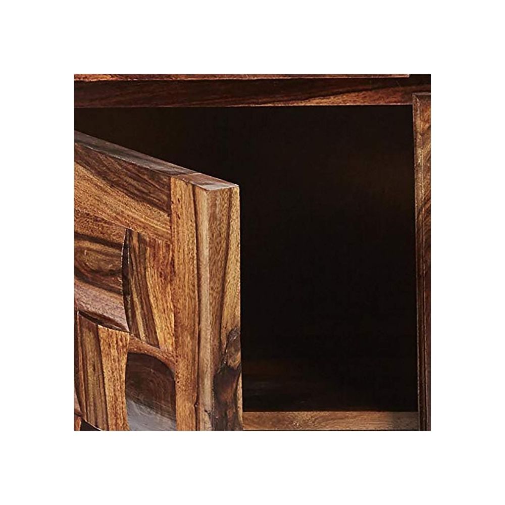 Aaram By Zebrs Modern Furniture Solid Sheesham Indian Rosewood Cabinet with Two Drawers & Two Cabinet Storage for Home,Hotel & Living Room, Cabinet,Standard Size, (Teak Finish)