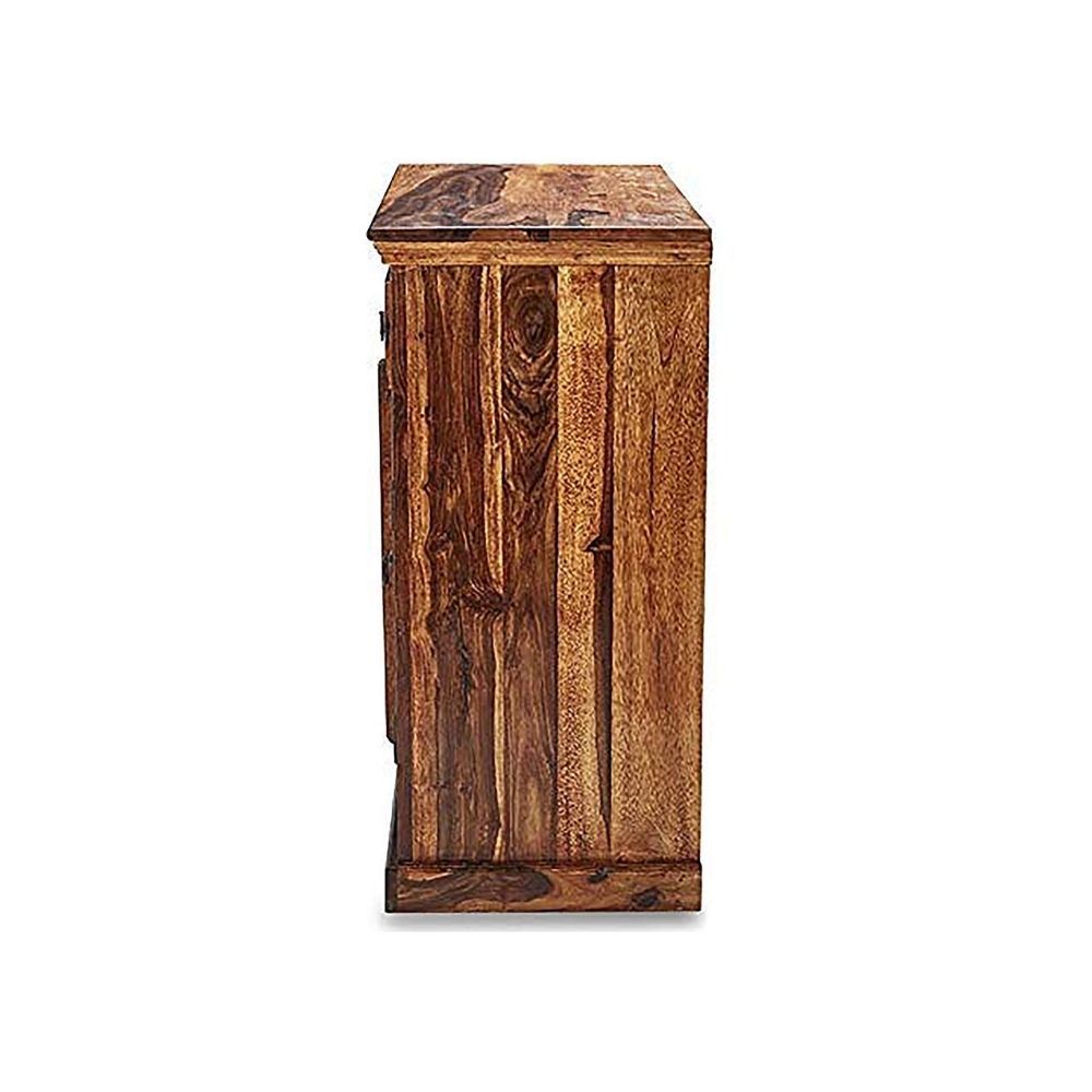 Aaram By Zebrs Modern Furniture Solid Sheesham Indian Rosewood Cabinet with Two Drawers & Two Cabinet Storage for Home,Hotel & Living Room, Cabinet,Standard Size, (Teak Finish)