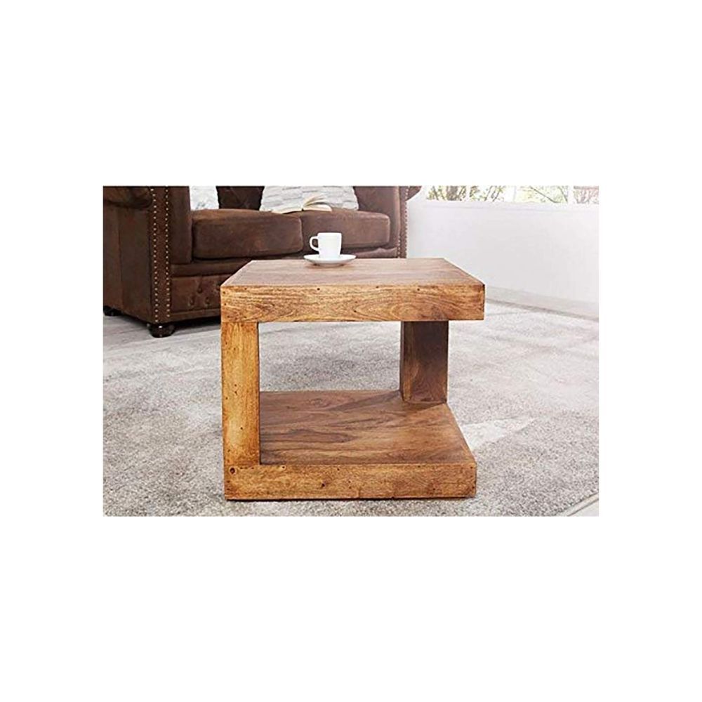 Aaram By Zebrs Modern Furniture Solid Sheesham Wood Center Coffee Table with Shelf Storage for Home Living Room (Natural Finish)