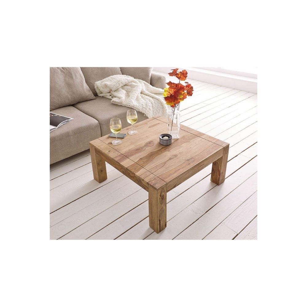Aaram By Zebrs Modern Furniture Solid Sheesham Wood Center Table/Coffee Table/Tea Table for Home Living Room (Natural Finish)