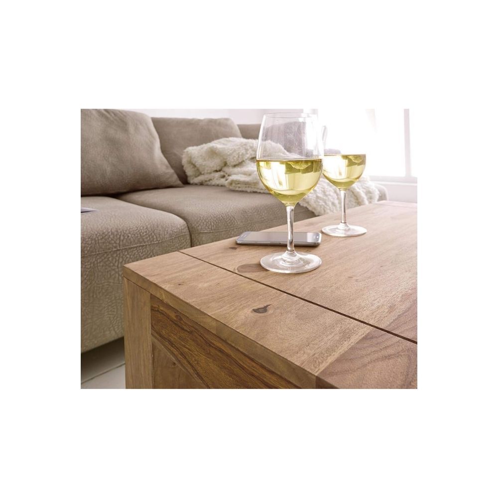 Aaram By Zebrs Modern Furniture Solid Sheesham Wood Center Table/Coffee Table/Tea Table for Home Living Room (Natural Finish)