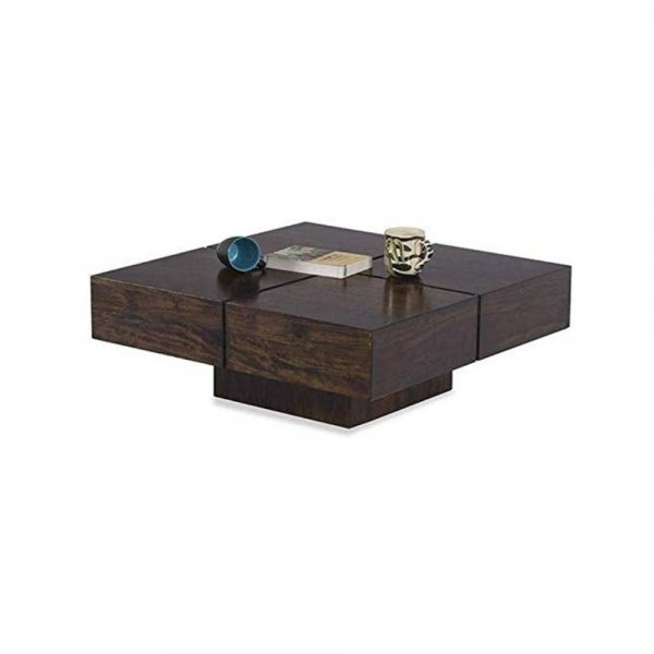 Aaram By Zebrs Modern Furniture Solid Sheesham Wood Center Table/Coffee Table/Tea Table for Home Living Room (Walnut)