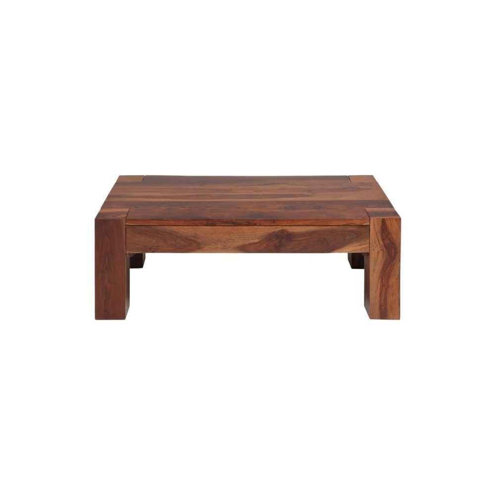 Aaram By Zebrs Modern Furniture Solid Sheesham Wooden Center Coffee Table Side Table for Living Room (Teak Finish)