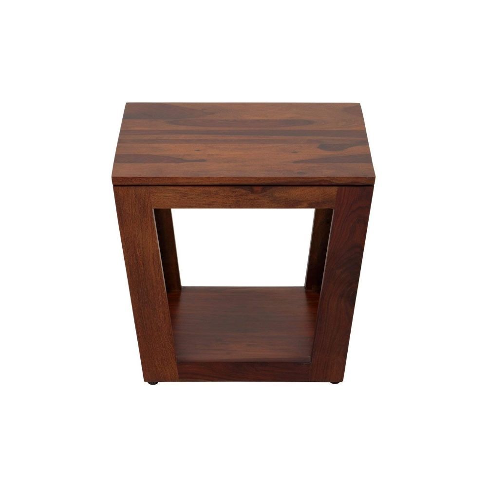 Aaram By Zebrs Modern Furniture Solid Wood Center Coffee Table/Centre Table, Tea Table with Shelf Storage (Natural Teak)