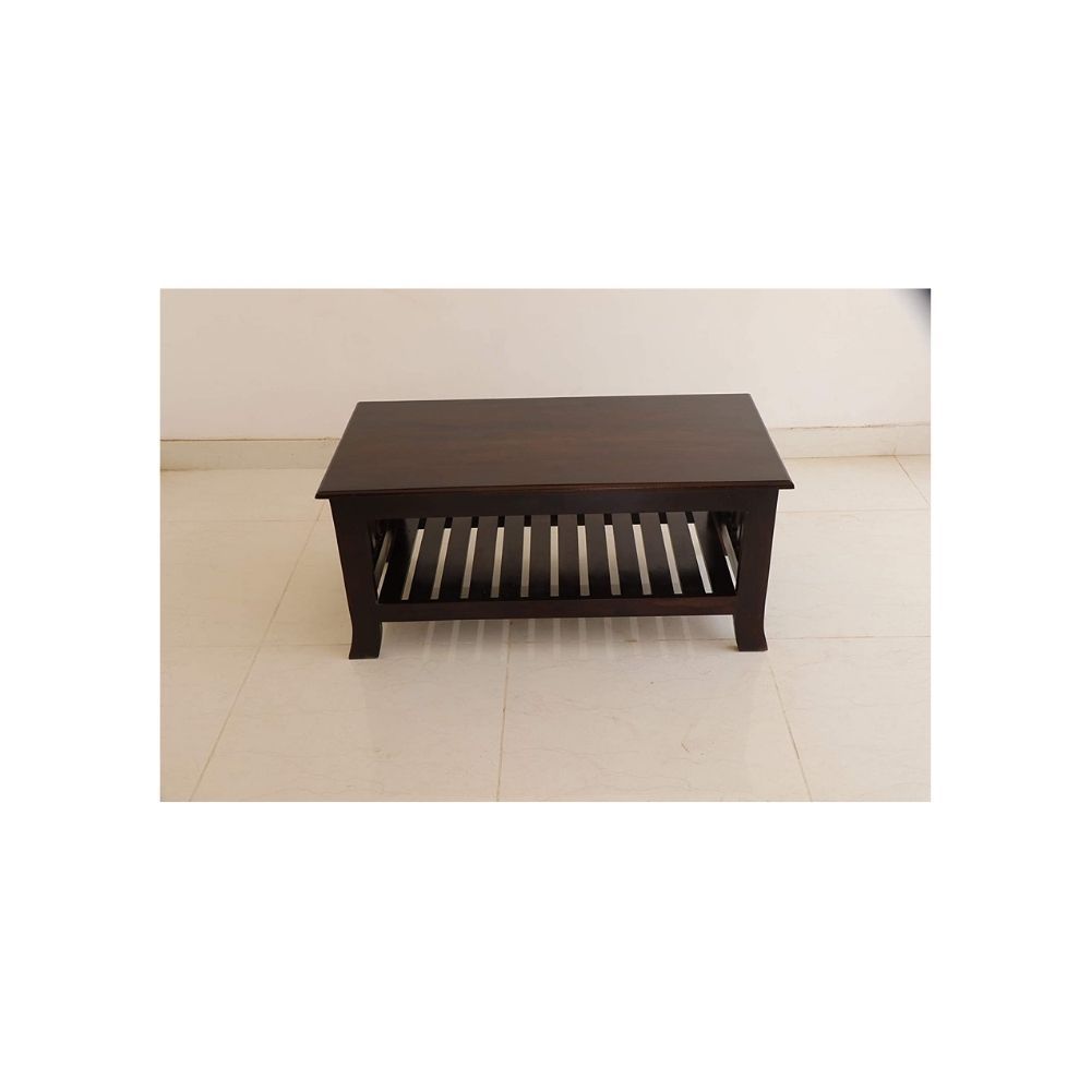 Aaram By Zebrs Modern Furniture Solid Wood Center Table/Coffee Table/Tea Table for Home Living Room (Brown)