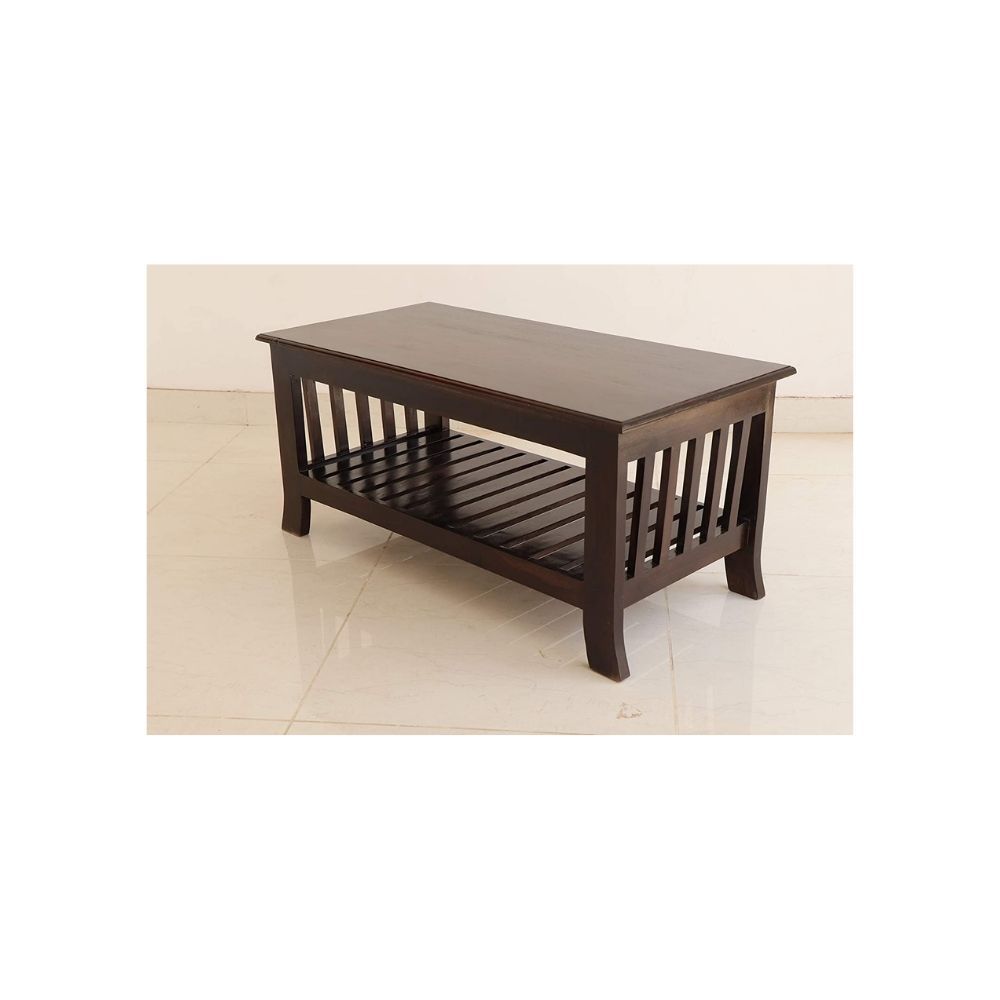 Aaram By Zebrs Modern Furniture Solid Wood Center Table/Coffee Table/Tea Table for Home Living Room (Brown)