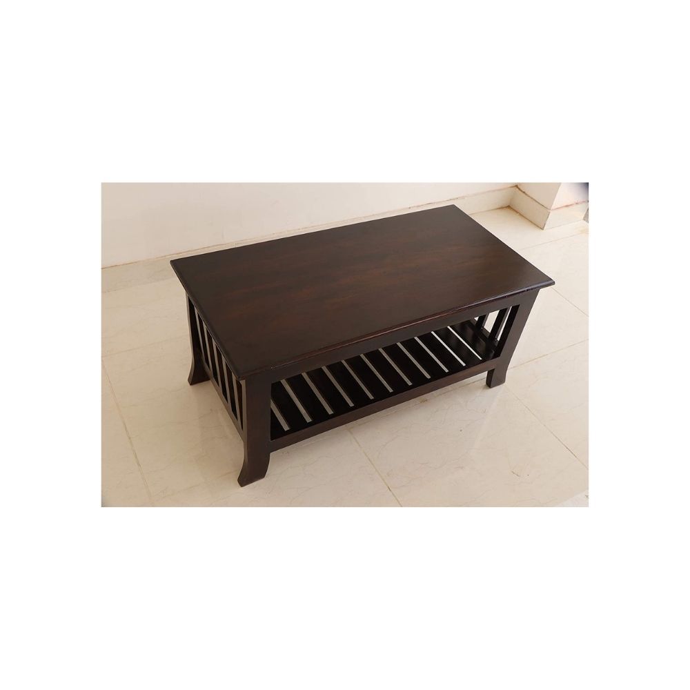 Aaram By Zebrs Modern Furniture Solid Wood Center Table/Coffee Table/Tea Table for Home Living Room (Brown)