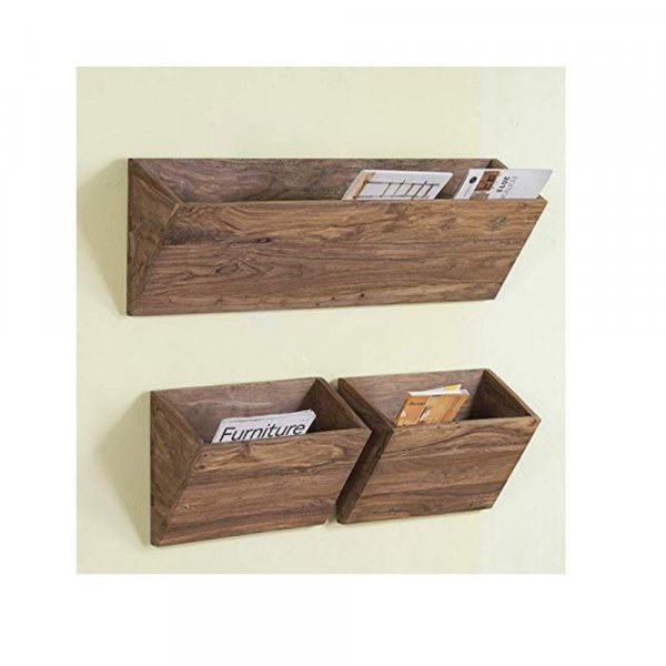 Aaram By Zebrs Modern Furniture Solid Wooden Wall Shelf | Wall Shelf for Home and Office (Natural Finish)