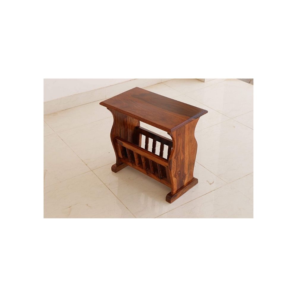 Aaram By Zebrs Modern Furniture Wooden Magazine Cum Newspaper Stand Rack Multi Purpose Book Newspaper Organizer for Home, Living Room or Office
