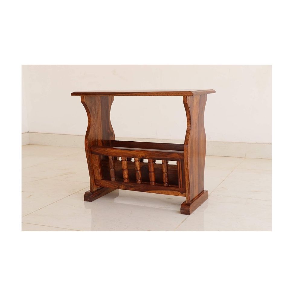 Aaram By Zebrs Modern Furniture Wooden Magazine Cum Newspaper Stand Rack Multi Purpose Book Newspaper Organizer for Home, Living Room or Office