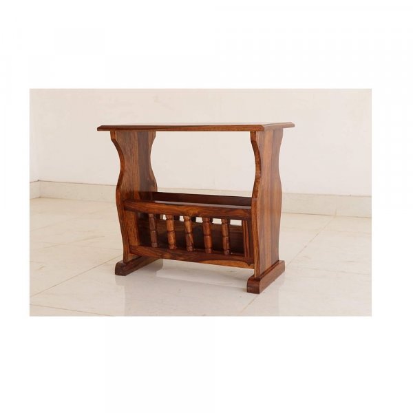 Aaram By Zebrs Modern Furniture Wooden Magazine Cum Newspaper Stand Rack Multi Purpose Book Newspaper Organizer for Home, Living Room or Office