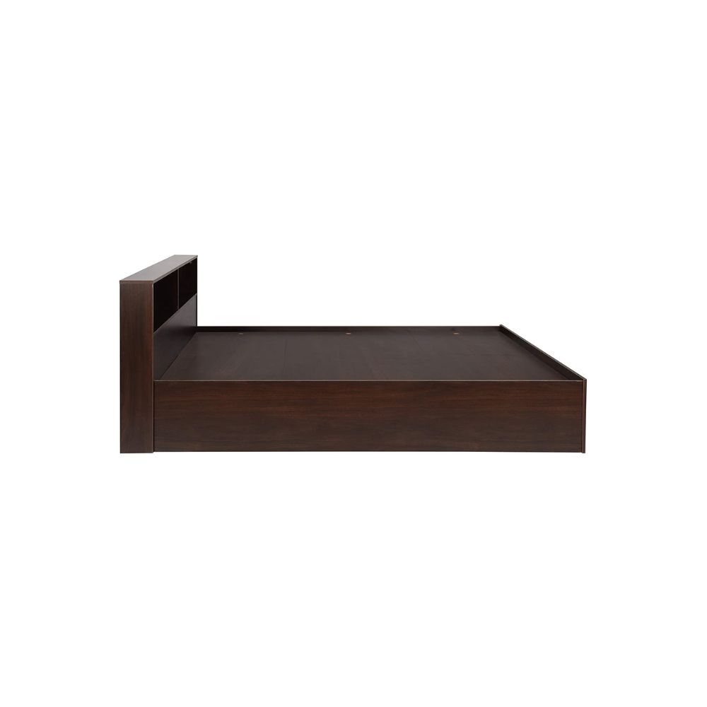 Aaram By Zebrs Opal Engineered Wood Platform Queen Bed - (Walnut)