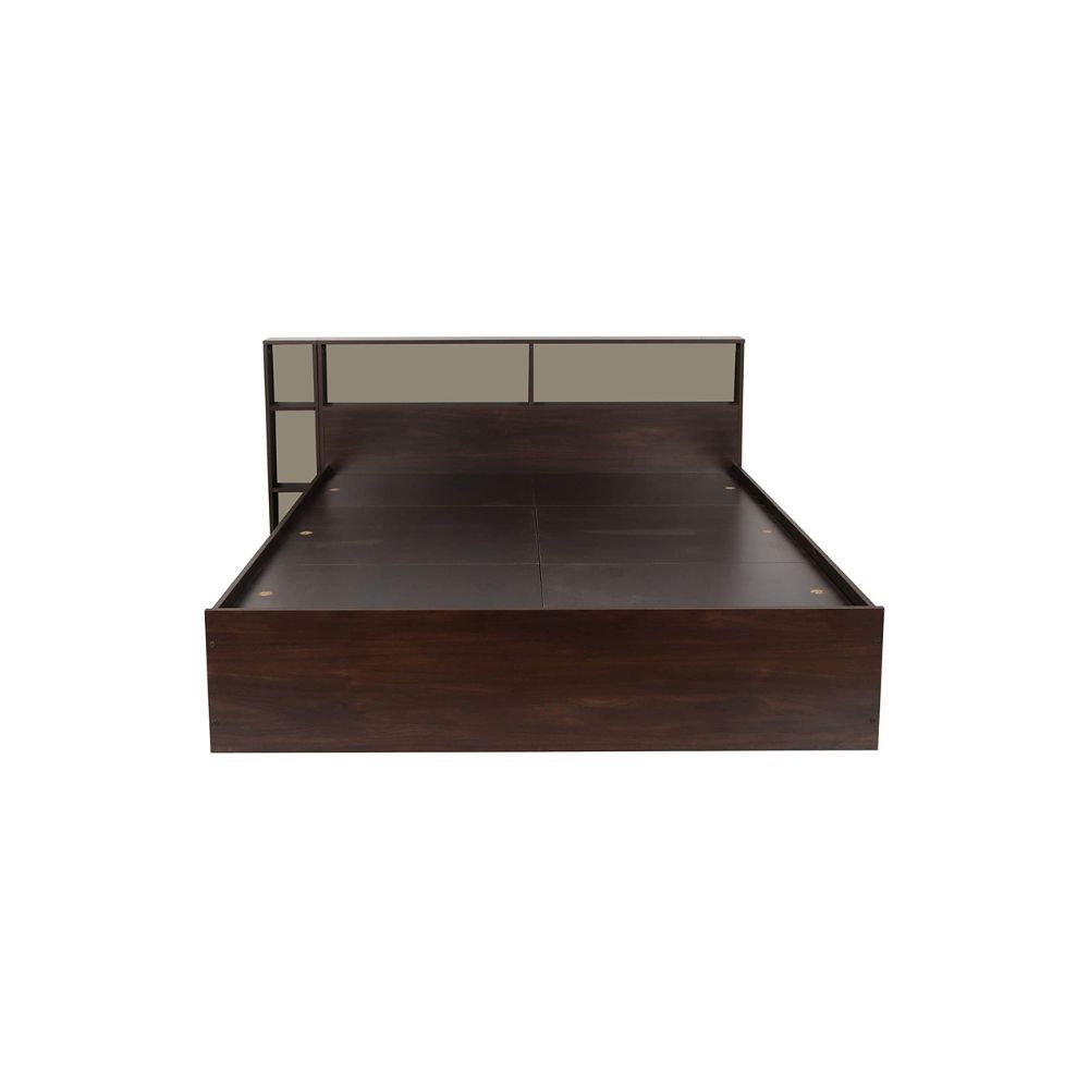 Aaram By Zebrs Opal Engineered Wood Platform Queen Bed - (Walnut)