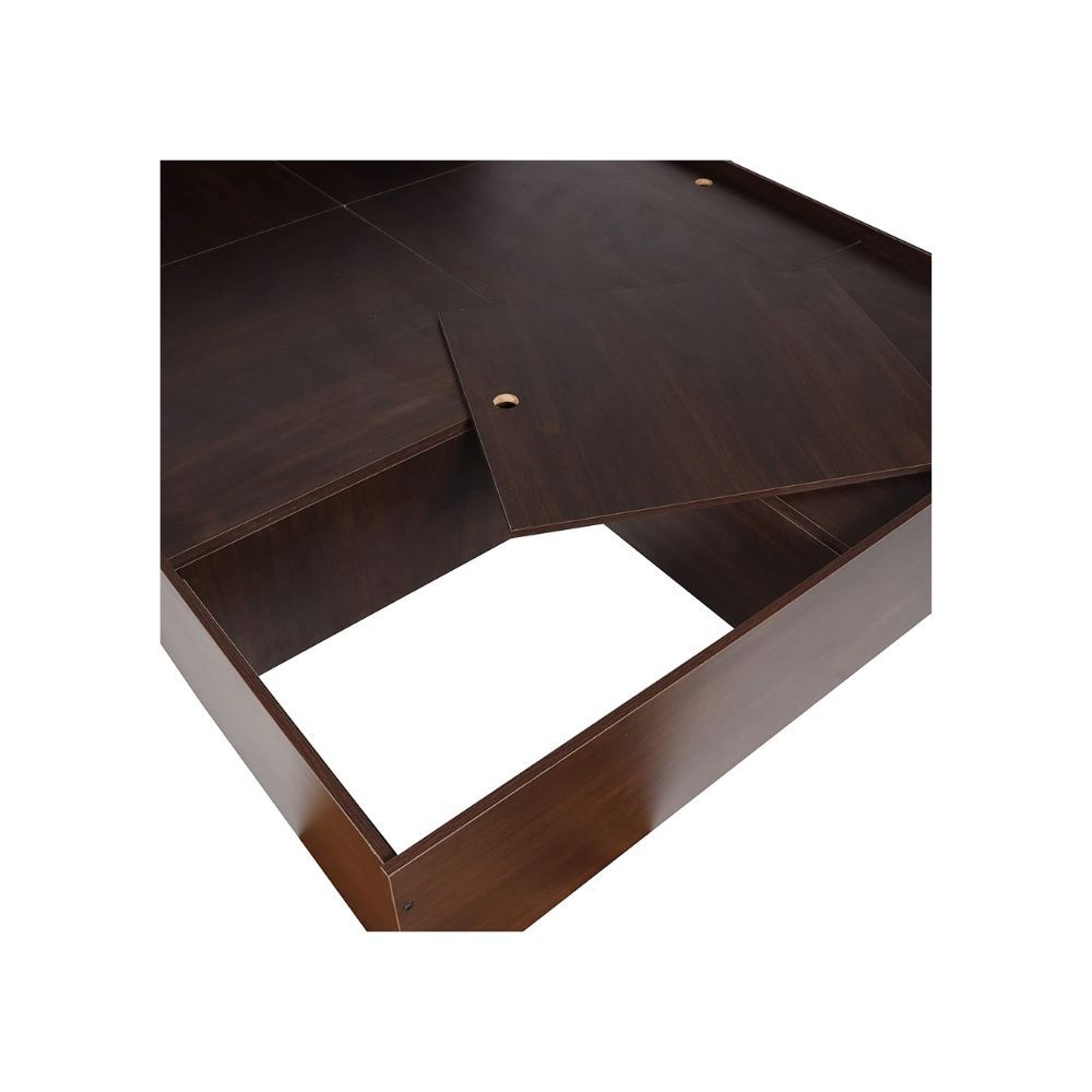 Aaram By Zebrs Opal Engineered Wood Platform Queen Bed - (Walnut)