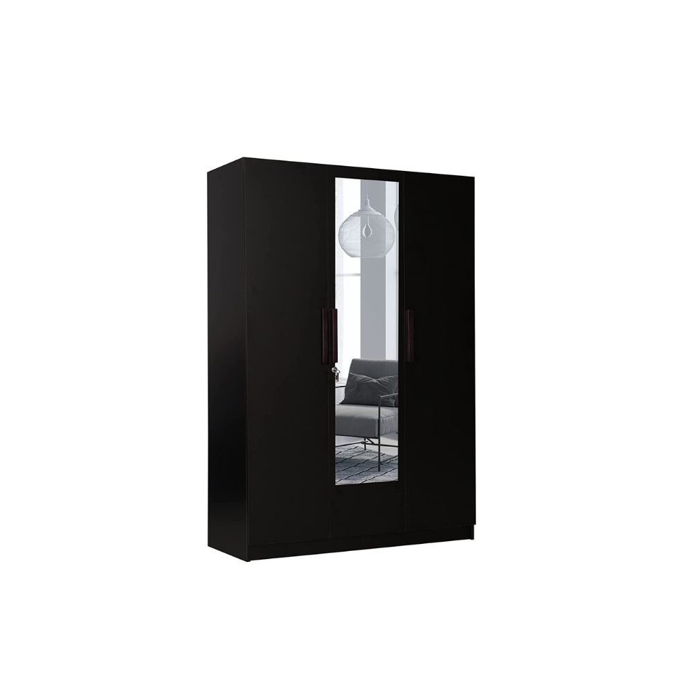 Aaram By Zebrs Ozone with Drawer Engineered Wood 3 Door Wardrobe (Finish Color - Wenge, Mirror Included)