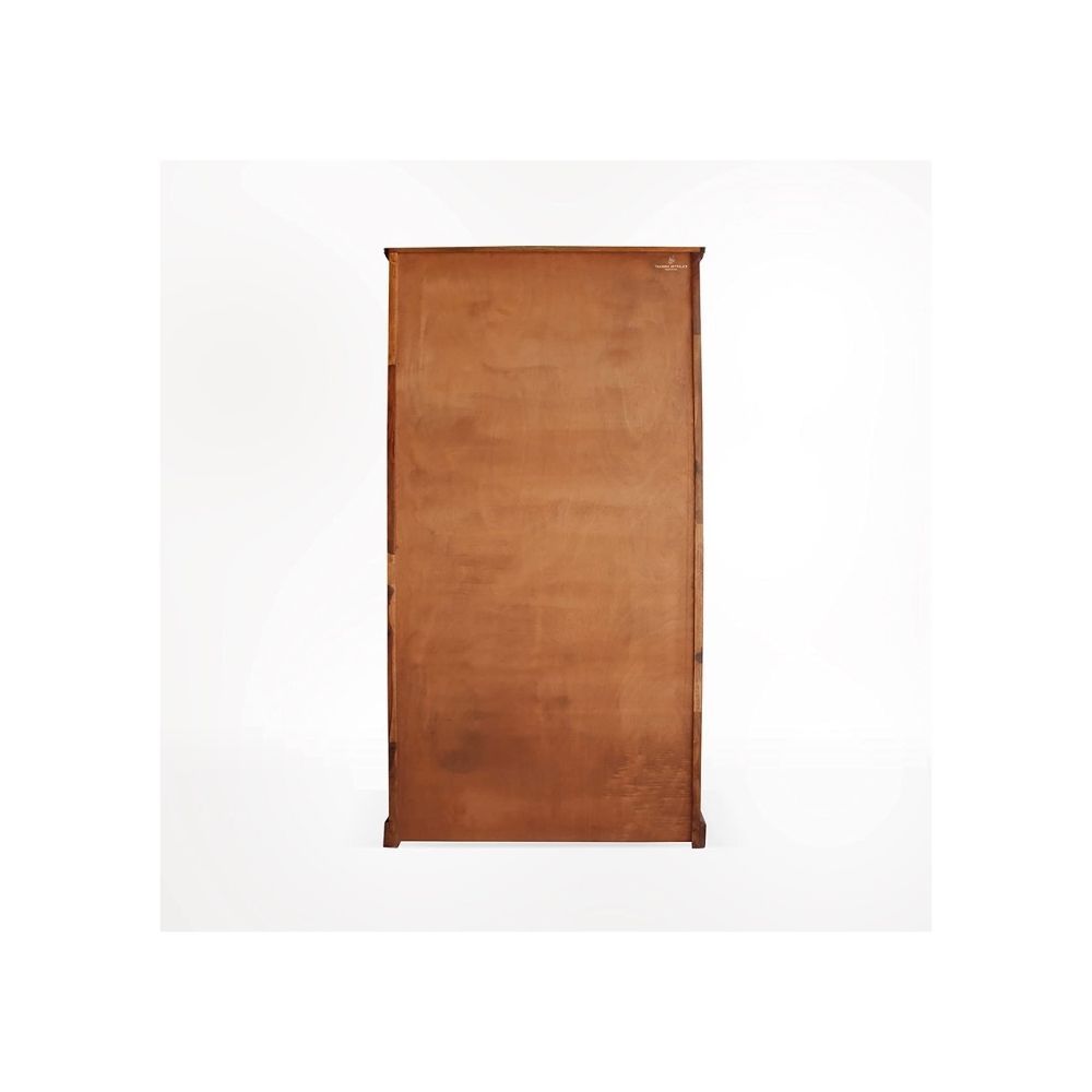 Aaram By Zebrs Platinum Wood Decor Solid Sheesham Wood Almirah/Wardrobe/Cabinet/Cupboard/Bookshelf with Four Doors with Diamond Cut Design, Pre-Assembled (Natural Honey Oak)