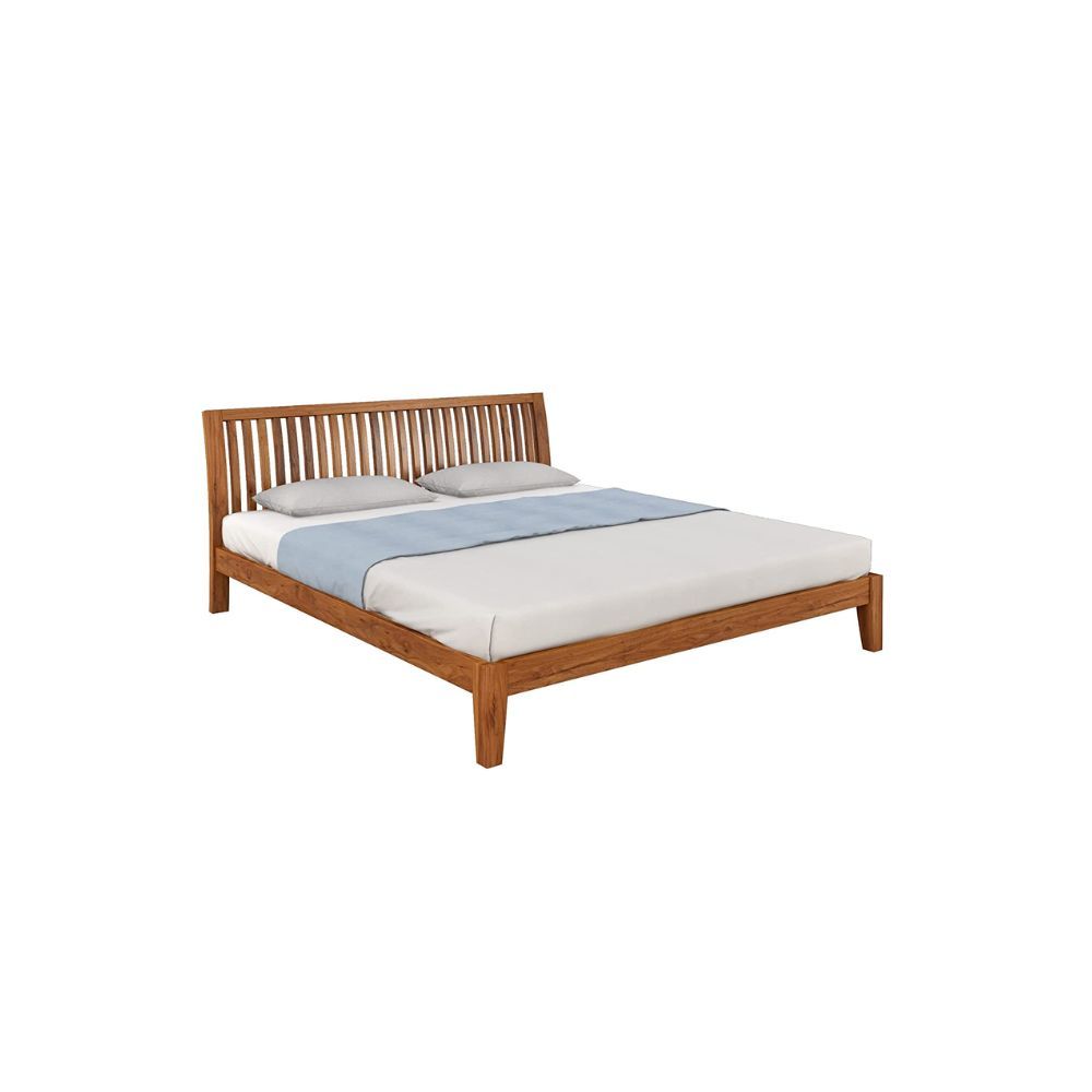 Aaram By Zebrs Queen Size Wooden Bed, Hardwood with Sturdy Construction & Easy to Assemble (78 x 60, Brown)