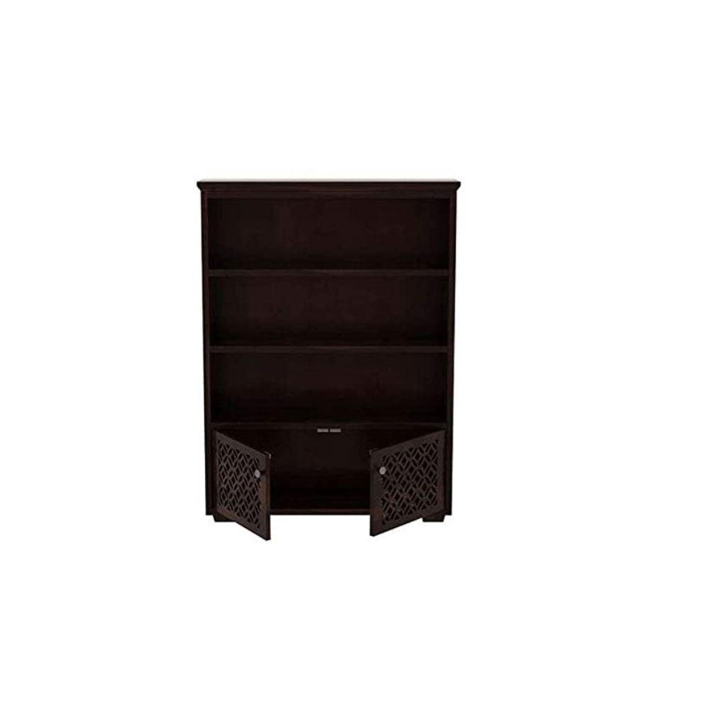 Aaram By Zebrs Sheesham Wood Bookcase Book Shelves Cabinet with Racks & Drawer