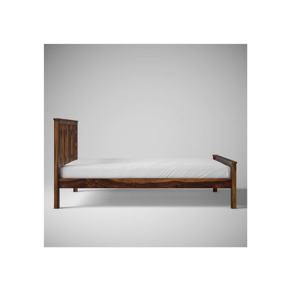 Aaram By Zebrs Sheesham Wood King Size Bed Without Storage for Bedroom (Walnut Finish)