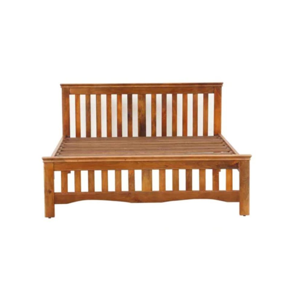 Aaram By Zebrs Sheesham Wood Queen Size Bed (Matt Finish) | Sheesham Wood Bed | Solid Wood Bed | Bed for Home | Single Bed