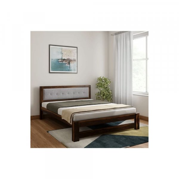 Aaram By Zebrs Sheesham Wood Solid Wood King Bed | Finish Color - Honey, Delivery Condition