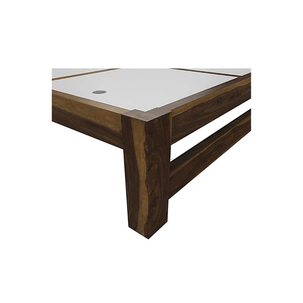 Aaram By Zebrs Sheesham Wood Solid Wood King Bed | Finish Color - Honey, Delivery Condition