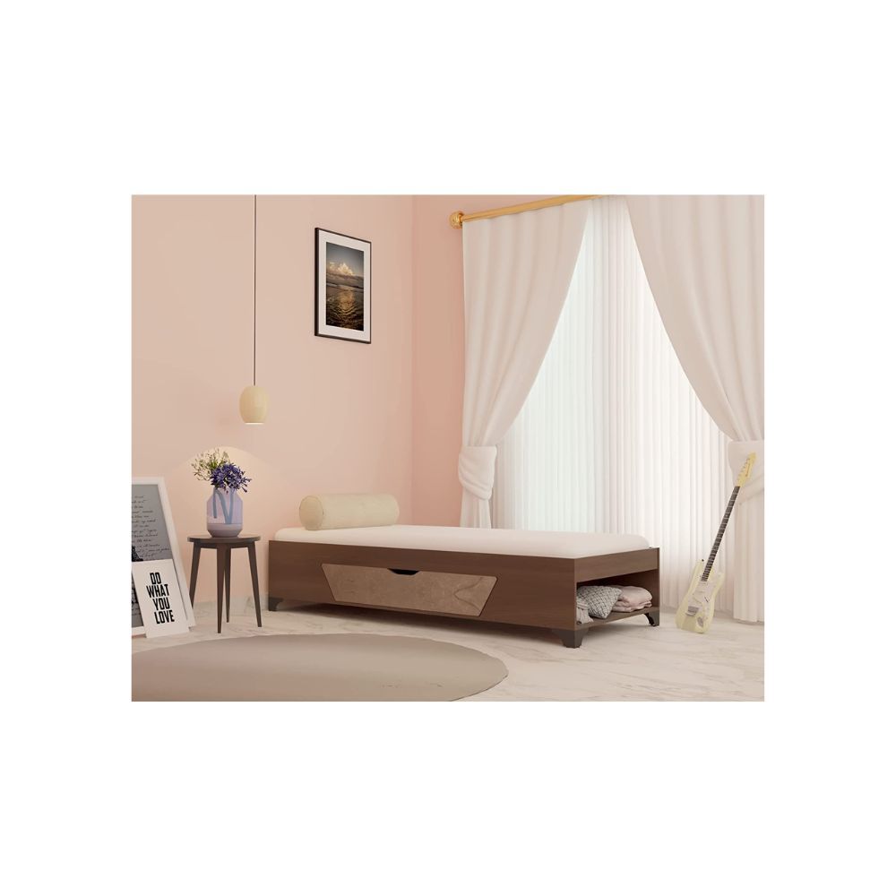 Aaram By Zebrs Single Bed with Storage - Walnut