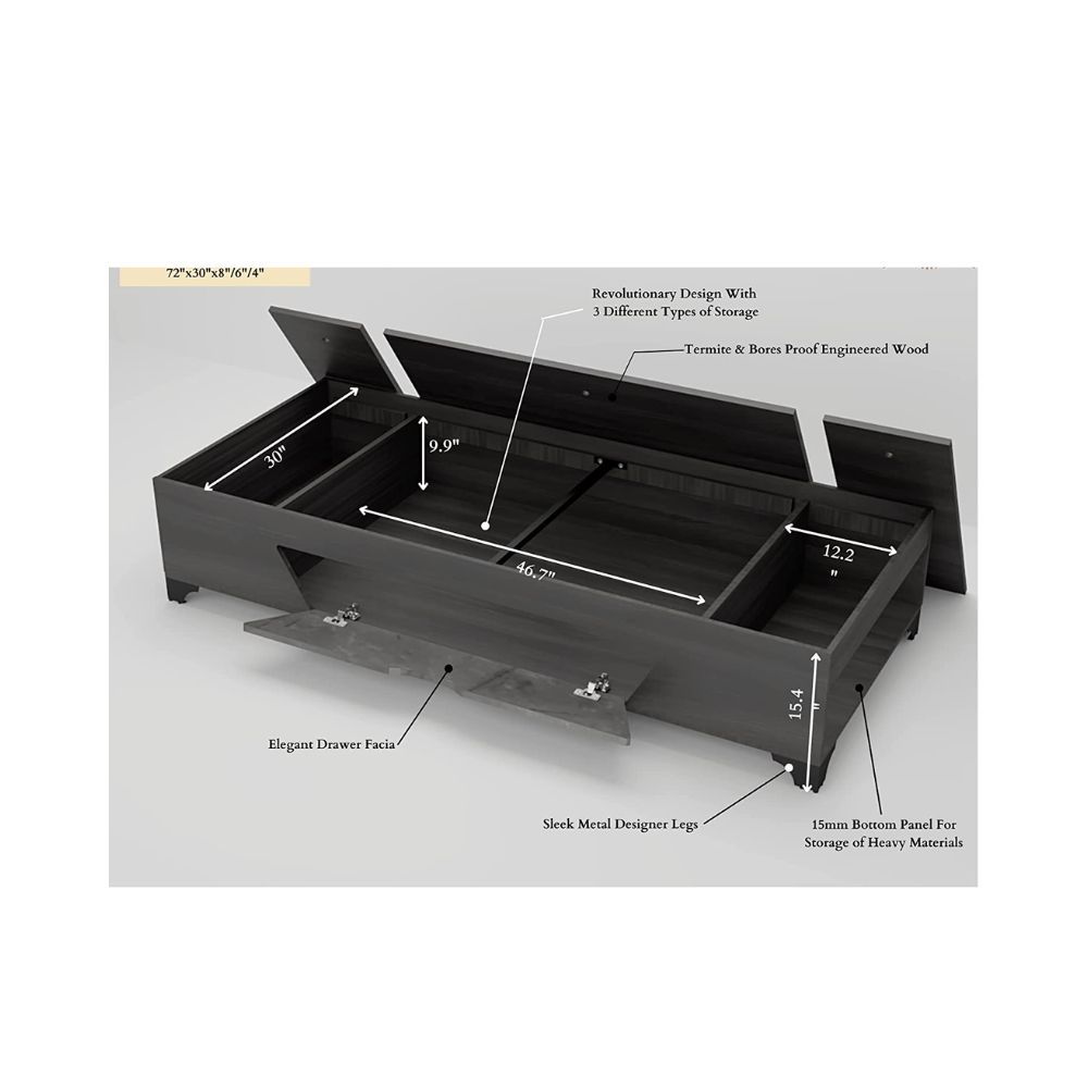 Aaram By Zebrs Single Bed with Storage - Walnut
