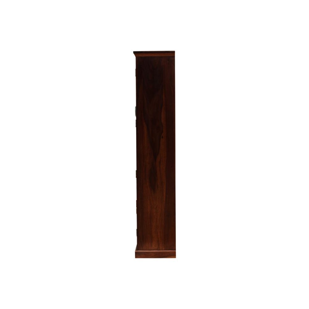 Aaram By Zebrs Solid Sheesham Wood Almirah/Wardrobe/Cabinet/Cupboard/Bookshelf with Four Doors with Niwar Design,(Natural Honey Oak)