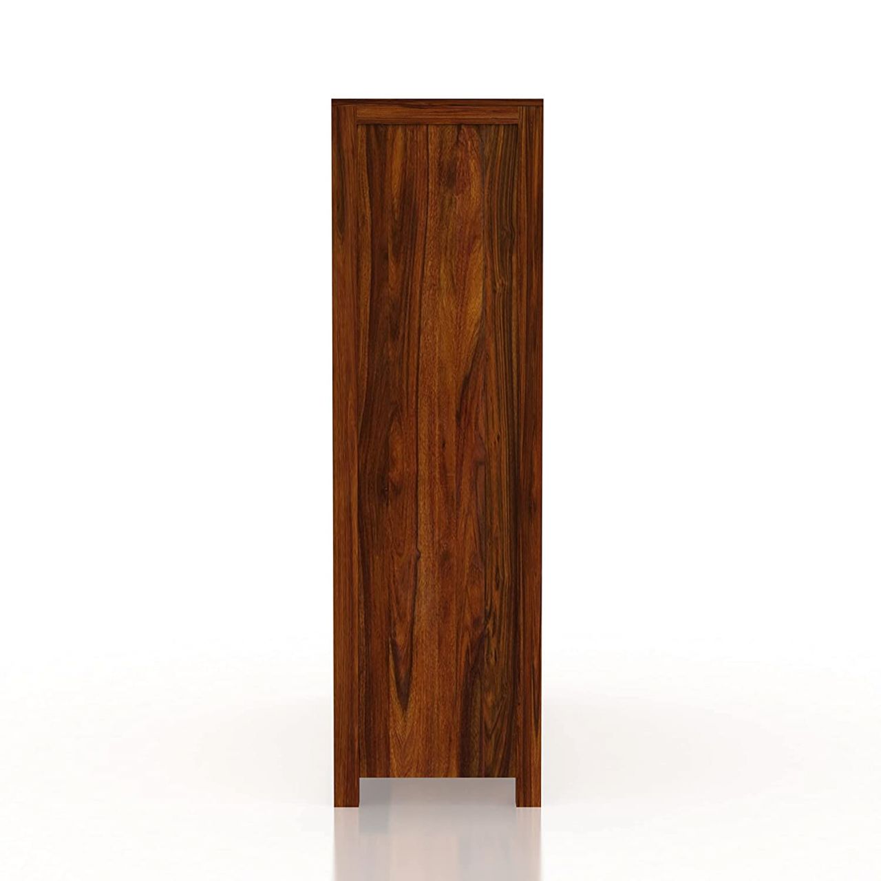 Aaram By Zebrs Solid Sheesham Wood Armania Dual Storage Wardrobe with Door and Drawer for Bedroom Living Room Home Almirah for Clothes Wooden Furniture (Natural Finish)