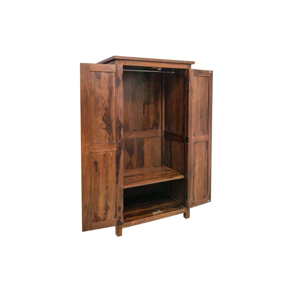 Aaram By Zebrs Solid Sheesham Wood Cupboard || Wardrobe in Premium Teak Finish (Design 2)