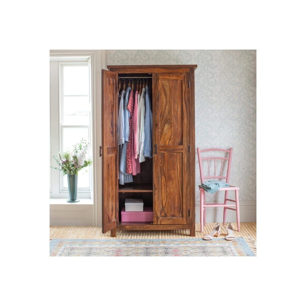 Aaram By Zebrs Solid Sheesham Wood Cupboard || Wardrobe in Premium Teak Finish (Design 2)
