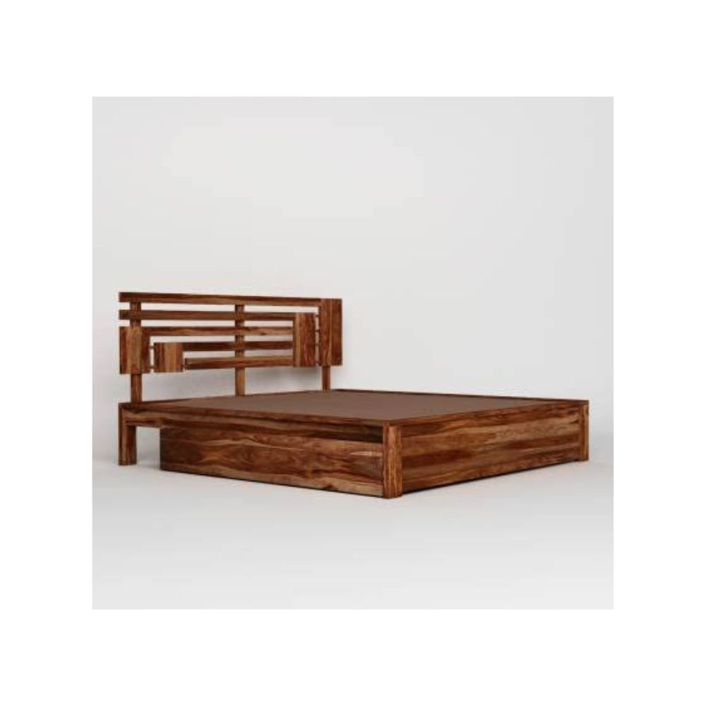 Aaram By Zebrs Solid Sheesham Wood King Bed with Drawer Storage (Matt Finish) | Sheesham Wood Bed | Solid Wood Bed | Bed for Home
