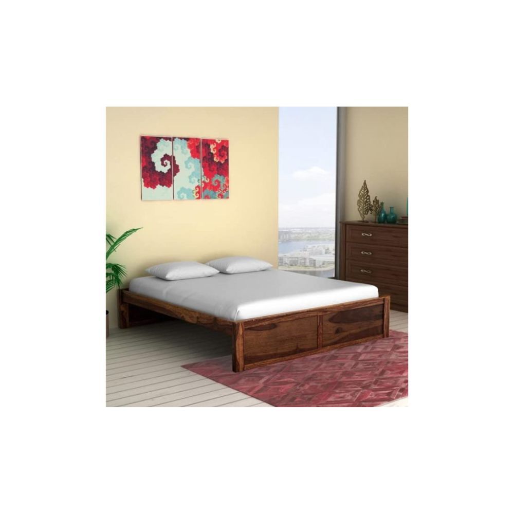 Aaram By Zebrs Solid Sheesham Wood King Size Bed (Matt Finish) | Sheesham Wood Bed | Solid Wood Bed