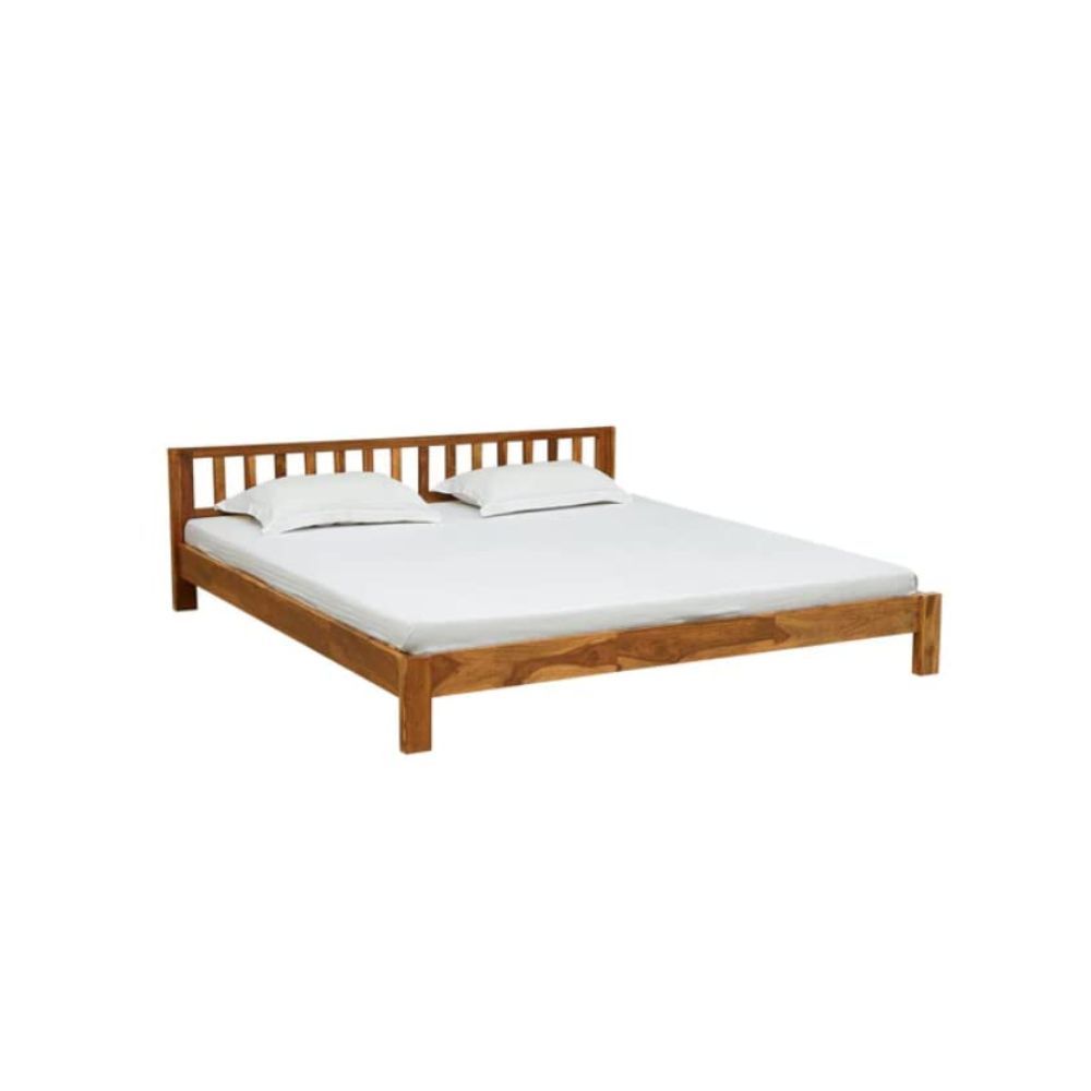 Aaram By Zebrs Solid Sheesham Wood King Size Bed (Matt Finish) | Sheesham Wood Bed | Solid Wood Bed | Bed for Home | Single Bed