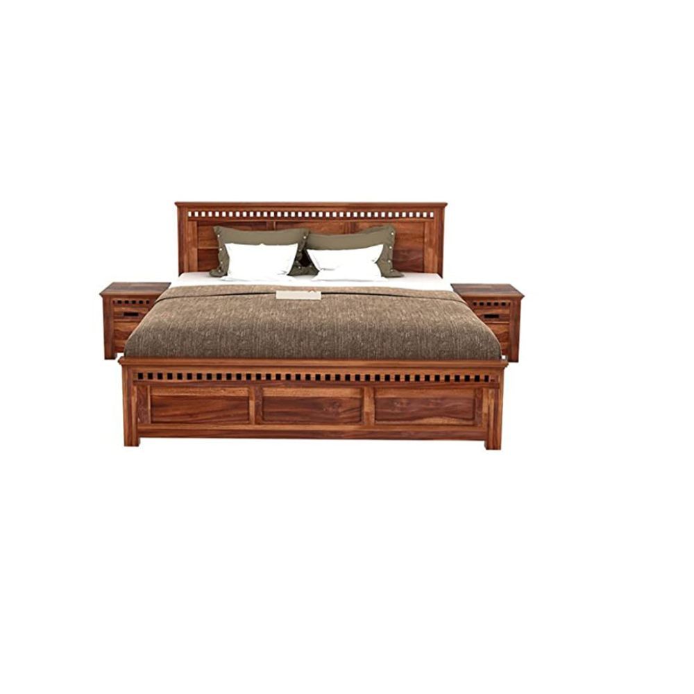 Aaram By Zebrs Solid Sheesham Wood King Size Bed Without Storage ...
