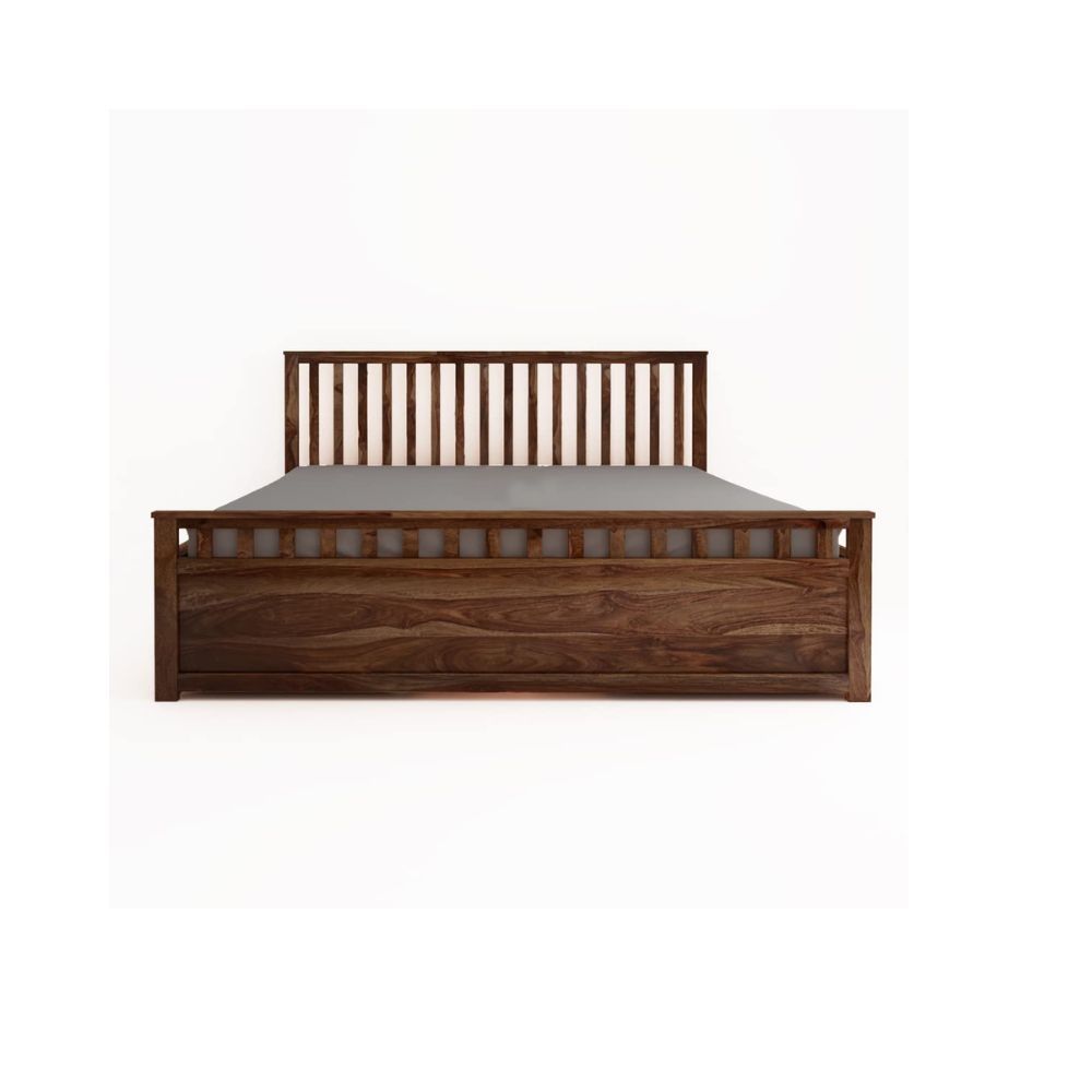 Aaram By Zebrs Solid Sheesham Wood Queen Bed with Drawer Storage (Matt Finish) | Sheesham Wood Bed | Solid Wood Bed | Bed for Home | Bed with Storage
