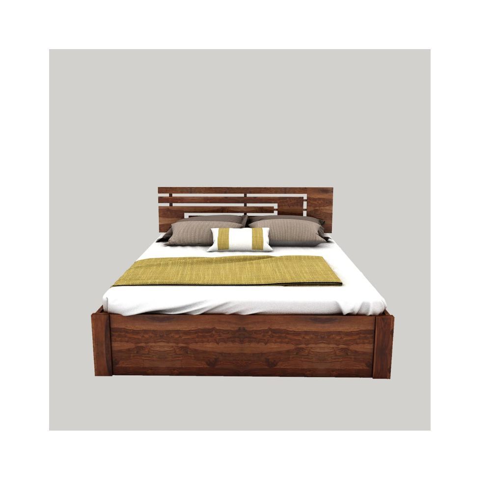 Aaram By Zebrs Solid Sheesham Wood Queen Bed with Drawer Storage (Matt Finish) | Sheesham Wood Bed | Solid Wood Bed | Bed for Home