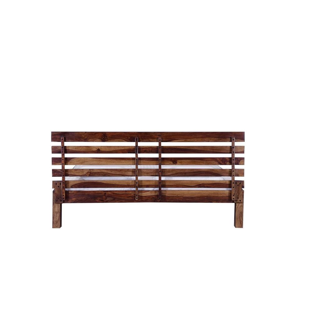Aaram By Zebrs Solid Sheesham Wood Queen Bed Without Storage (Matt Finish) | Sheesham Wood Bed | Solid Wood Bed | Bed for Home