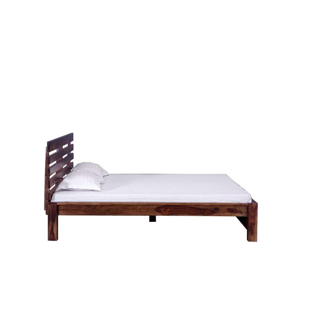 Aaram By Zebrs Solid Sheesham Wood Queen Bed Without Storage (Matt Finish) | Sheesham Wood Bed | Solid Wood Bed | Bed for Home