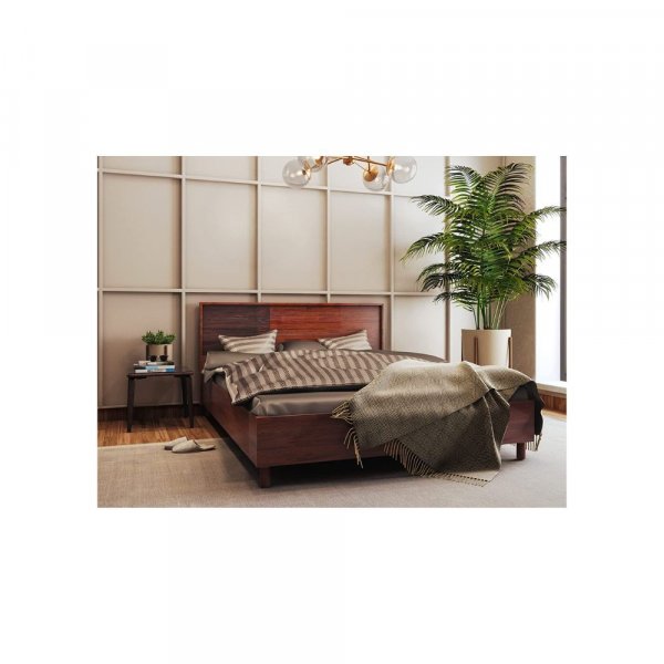 Aaram By Zebrs Solid Wood Bed by Hermosa Design Studio | Finish : Natural Stain | Wooden Queen Size Bed for Bedroom