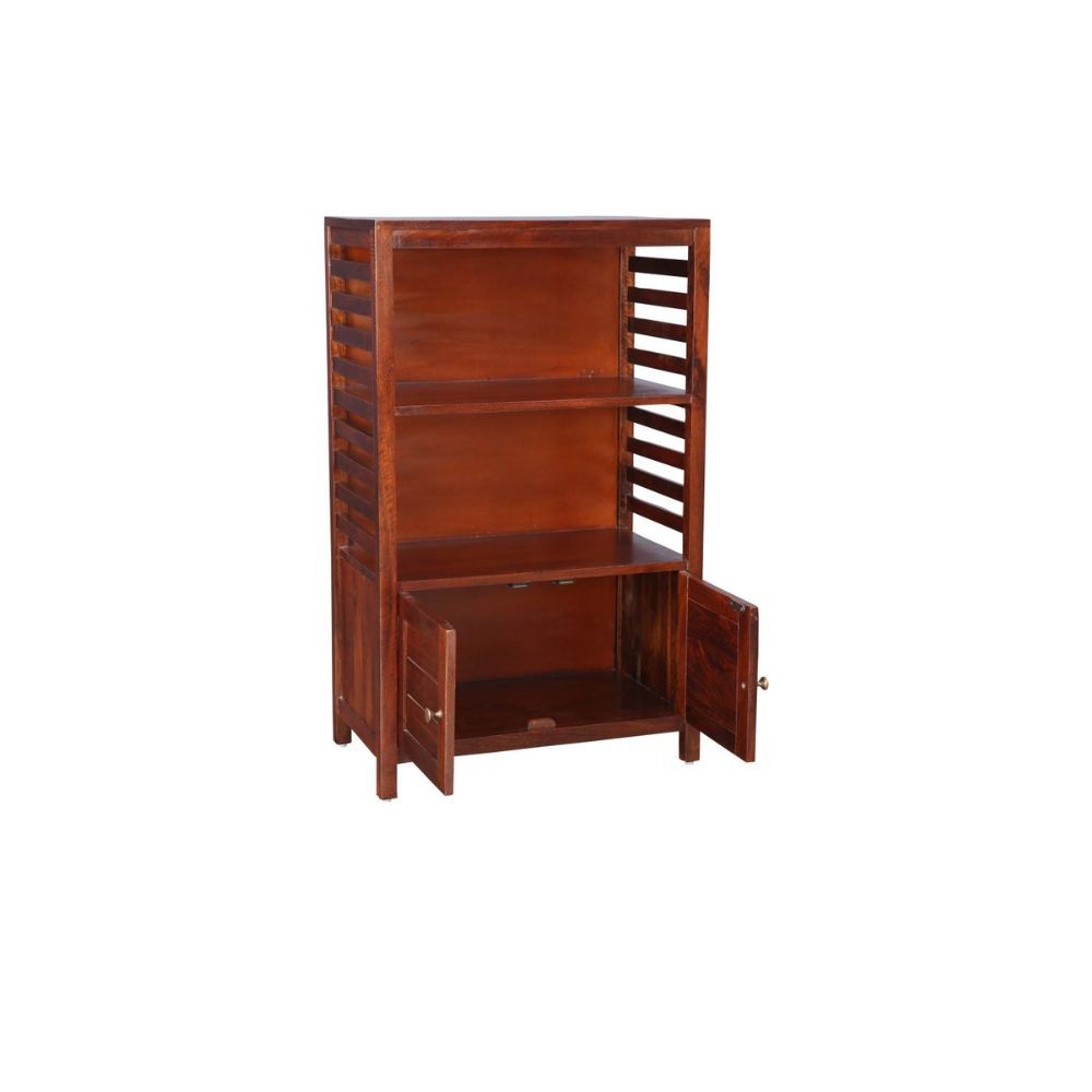 Aaram By Zebrs Solid Wood Book Shelf in Chest Nut Colour