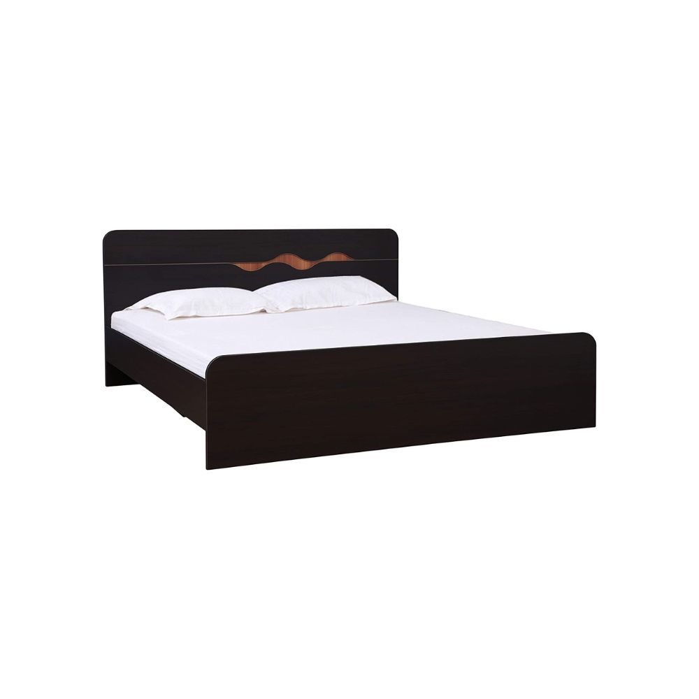 Aaram By Zebrs Swirl King Bed (Matt Finish, Brown)