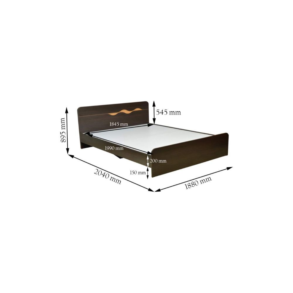 Aaram By Zebrs Swirl King Bed (Matt Finish, Brown)