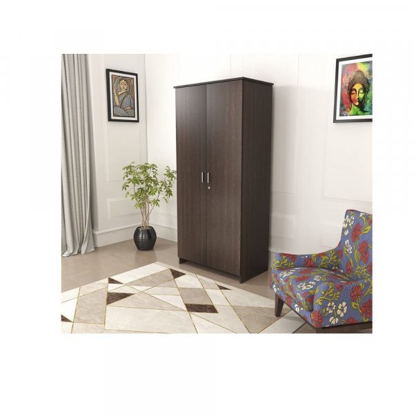Aaram By Zebrs Wood 2 Doors Wardrobe with Drawer, (Wenge)