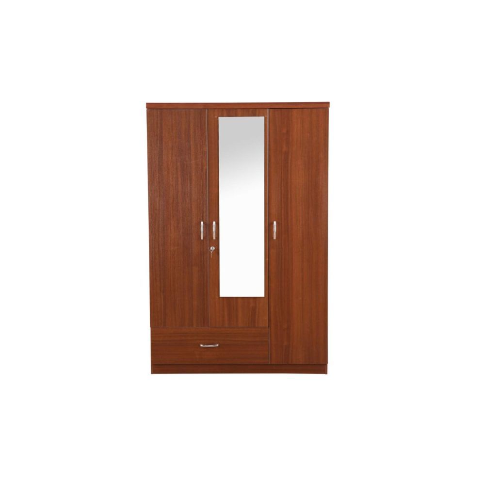 Aaram By Zebrs Wood Three Door Wardrobe in Regato Walnut Colour